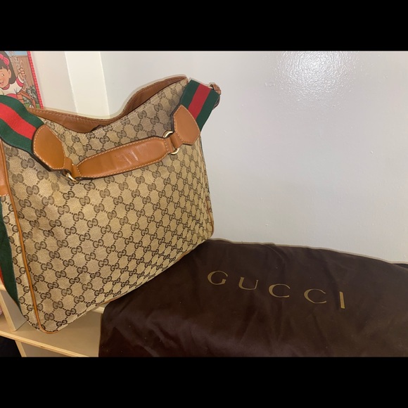 Gucci Handbags - Gucci Canvas Shoulder Bag